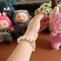 パール ゴールドメタル 3連ブレスレットハンドメイド手作り軟鋼線のサムネイル