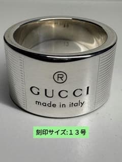 GUCCI ロゴワイドリング 刻印:13号【箱/ポーチ付】 - メルカリ
