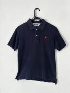 PLAY COMME des GARCONS 小さなハートポロシャツ ネイビーS - メルカリ