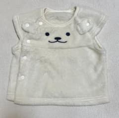ベビー ベスト くま ホワイト 50-60cmのサムネイル