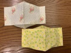 86.ハンドメイド マスクカバー 2枚セット インナーマスク 花柄 西村大臣風のサムネイル
