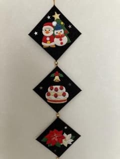 ハンドメイド　さくらほりきり　押絵　タペストリー（クリスマス)のサムネイル