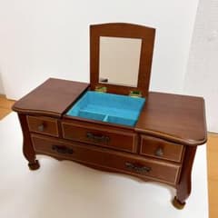 c*1様 【昭和アンティーク】オルゴール付きジュエリーボックス ミラー付き 木製のサムネイル