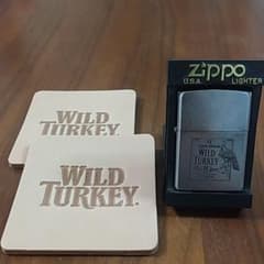 鶴瓶様専用！ワイルドターキー　ZIPPO＆レザーコースターのサムネイル