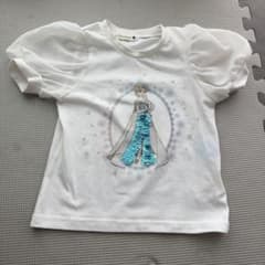 キッズ Tシャツ ホワイト エルサ スパンコールのサムネイル