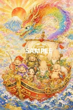 七福神 宝船 龍 富士山 開運 絵画のサムネイル