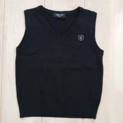 COMME CA ISM ブラック Vネック ベスト 110Aのサムネイル