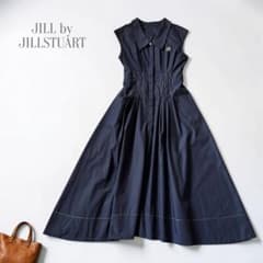 JILL by JILLSTUART ロングワンピース 紺 M ノースリーブ - メルカリ
