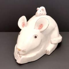 村田肇さん作 murata keiichi 親子ねずみ ねずみ置物 陶器 - メルカリ