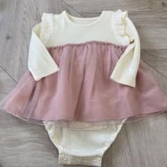 フリル付きチュールワンピース クリームピンクのサムネイル