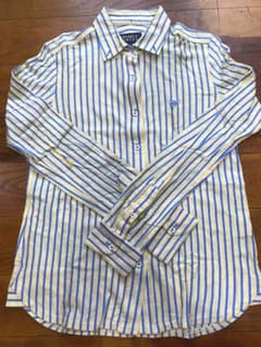 【美品】パーリーゲイツ　ゴルフウェア　長袖　シャツ　ストライプ柄　メンズ　4 M パーリーゲイツ 長袖シャツ ストライプ柄 ゴルフウェア レディース