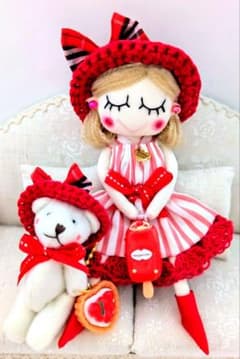 ハンドメイド❉ドールチャーム＆くまチャーム❉バッグチャーム - メルカリ