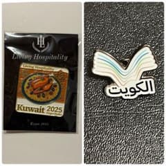 大阪関西万博　クウェートパビリオン　ピンバッジ+レストラン非売品ピンバッジ　2点 大阪関西万博 クウェート館 ピンバッジ 2点セット レストラン
