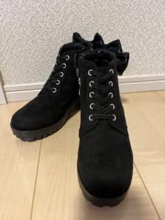 黒 リボン付き 厚底ブーツのサムネイル