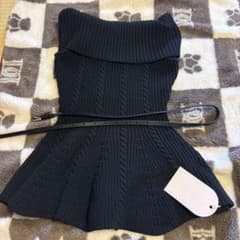 新品タグ付Darich ノースリーブ ニット ペプラム ベルト付き - メルカリ
