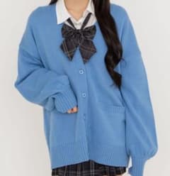 WEGO ニットカーディガン ブルーのサムネイル