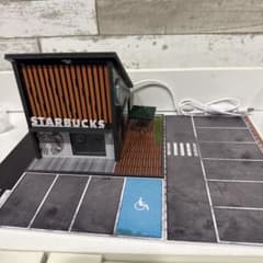 G-FANS 1/64 スターバックス ジオラマ 点灯 組立式 駐車場付き