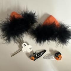ハロウィン　アクセサリー　猫耳　ピン　セット　仮装　コスプレのサムネイル