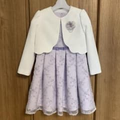 プティマイン／刺繍ドレス&ホワイトジャケット 120cm ラベンダー① 