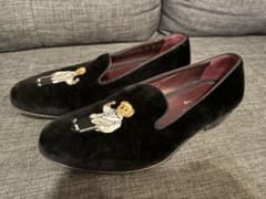Ralph Lauren purple labalブラック スリッポン - メルカリ