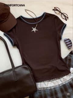 COMFORTCANA ブラウン 半袖 トップスのサムネイル