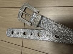 キラキラ ラインストーン ベルト シルバーのサムネイル