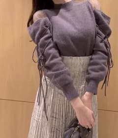SNIDEL シースルーショルダーニットプルオーバー GBEGのサムネイル
