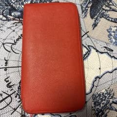 HERMES長財布 ラウンドファスナー オレンジ系 - メルカリ