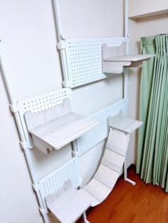 【美品】ニトリ 壁面キャットウォークセット ホワイト系 定価約4万円相当 美品】ニトリ 壁面キャットウォークセット ホワイト系 定価約4万円相当