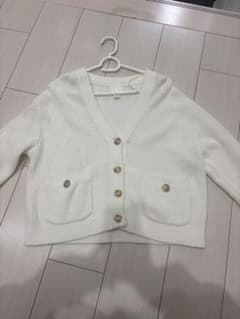 H&M ホワイト ニットカーディガン 長袖のサムネイル