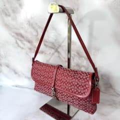 希少】 COACH コーチ ワンショルダー アクセサリーポーチ 赤