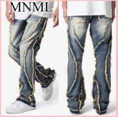 mnml フリンジ加工ダークブルーデニム　29サイズのサムネイル