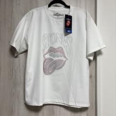 【新品未使用タグ付き】スパンコール ローリングストーンズ Tシャツ L 白