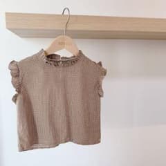 韓国子供服　トップス　チェック　90サイズのサムネイル