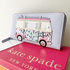 ケイトスペード 長財布 バン バス 車 花柄 モチーフ レザー 新品 