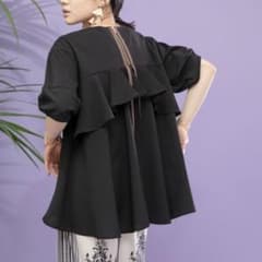 コクーンエイミーロウ　スリーブバックフリルトップスのサムネイル