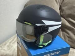 ALPINA スキー ヘルメット バイザー付き 黒のサムネイル