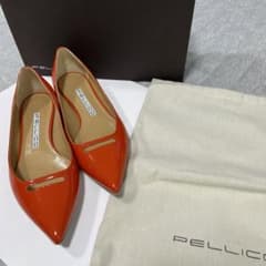 ペリーコ　エナメルフラットシューズ　オレンジ　24.5 美品 ペリーコ エナメルフラットシューズ オレンジ 24.5 美品 - メルカリ