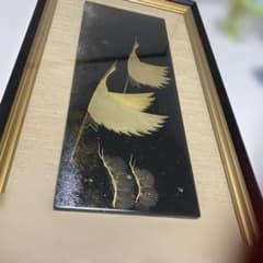 金色の鶴 漆器アート　叙勲受賞記念　骨董品　松田林山作　彫漆　飲食店　経営者 金色の鶴 漆器アート 叙勲受賞記念 骨董品 松田林山作 彫漆 飲食店
