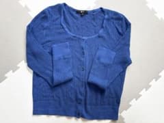 【美品】ユニクロC 薄手カーディガン Mサイズ ブルーのサムネイル
