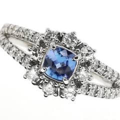 Pt ベニトアイト リング 0.19ct D0.40ct 希少 レアストーン - メルカリ