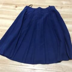 ブルー 膝丈プリーツスカートのサムネイル