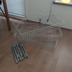 ステンレスユニットシェルフ 追加用ワイヤーバスケット（幅84cm）3