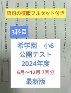 希学園 小6 公開テスト 2024年 3科目 4月～12月 9回分 6時翌日着