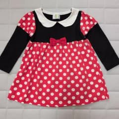 Disney baby ミニーマウス風 ワンピース 長袖 95cmのサムネイル