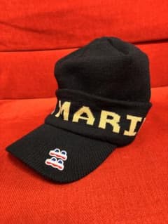 未使用 ムータマリン ブラックニット帽 つば付き 未使用 ムータマリン ブラックニット帽 つば付き - メルカリ