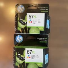 純正 HP 67XL インクカートリッジ 3色カラー 増量 2個セット※期限切れ