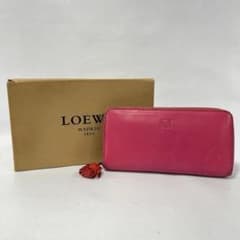 ロエベ/スペイン製/タッセル付き/ラウンドファスナー/ロングウォレット 
