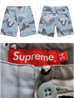 Supreme カモフラージュ柄 カーゴショーツ ライトブルー 34のサムネイル