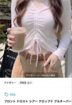フロント ドロスト シアー クロップド プルオーバーのサムネイル